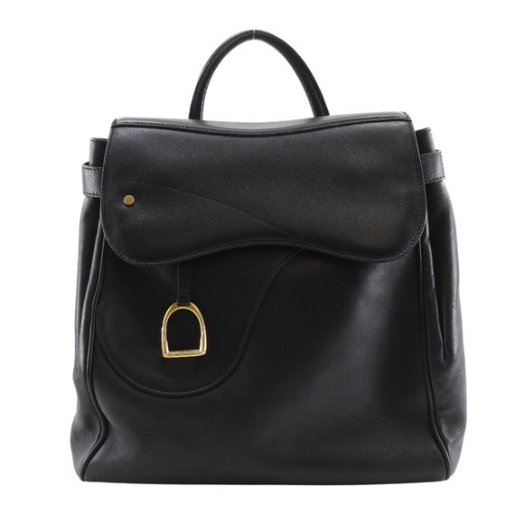 GUCCI Old Gucci Backpack/Daypack Calfskin Black 2way A5 Type Women's - Picture 1 of 10